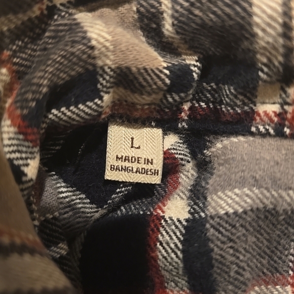 Jachs Mens Large Grey & Black Plaid Cotton Button-Up Long Sleeve Shirt Flannel. - Picture 9 of 13